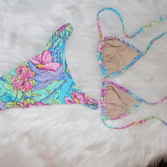 Porta Do Sol, Floral Triangle Brazilian Bottom Swim suit set - Picture 2 of 4